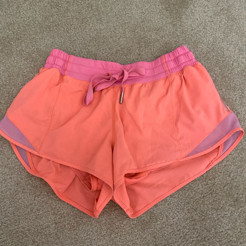 lululemon athletica Coral Pink Trim Athletic Shorts